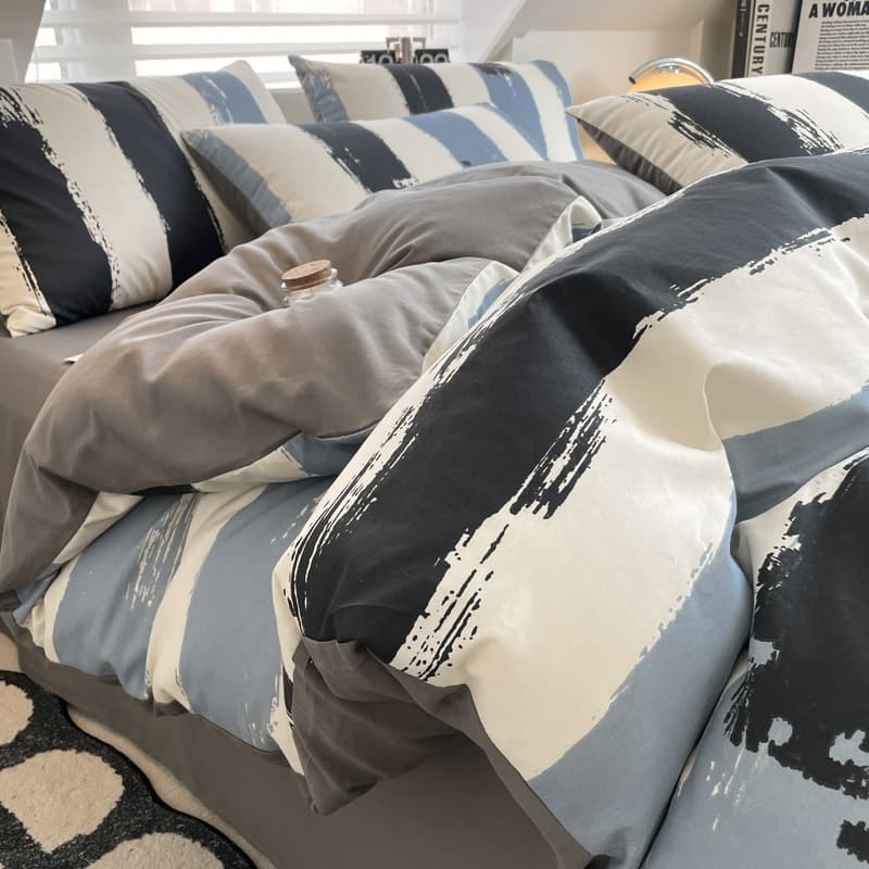 Casual Pure Cotton Bedding Set 4-Piece 2025 New Men's Duvet Cover Student Dormitory Single Bed Sheet Set 3-Piece