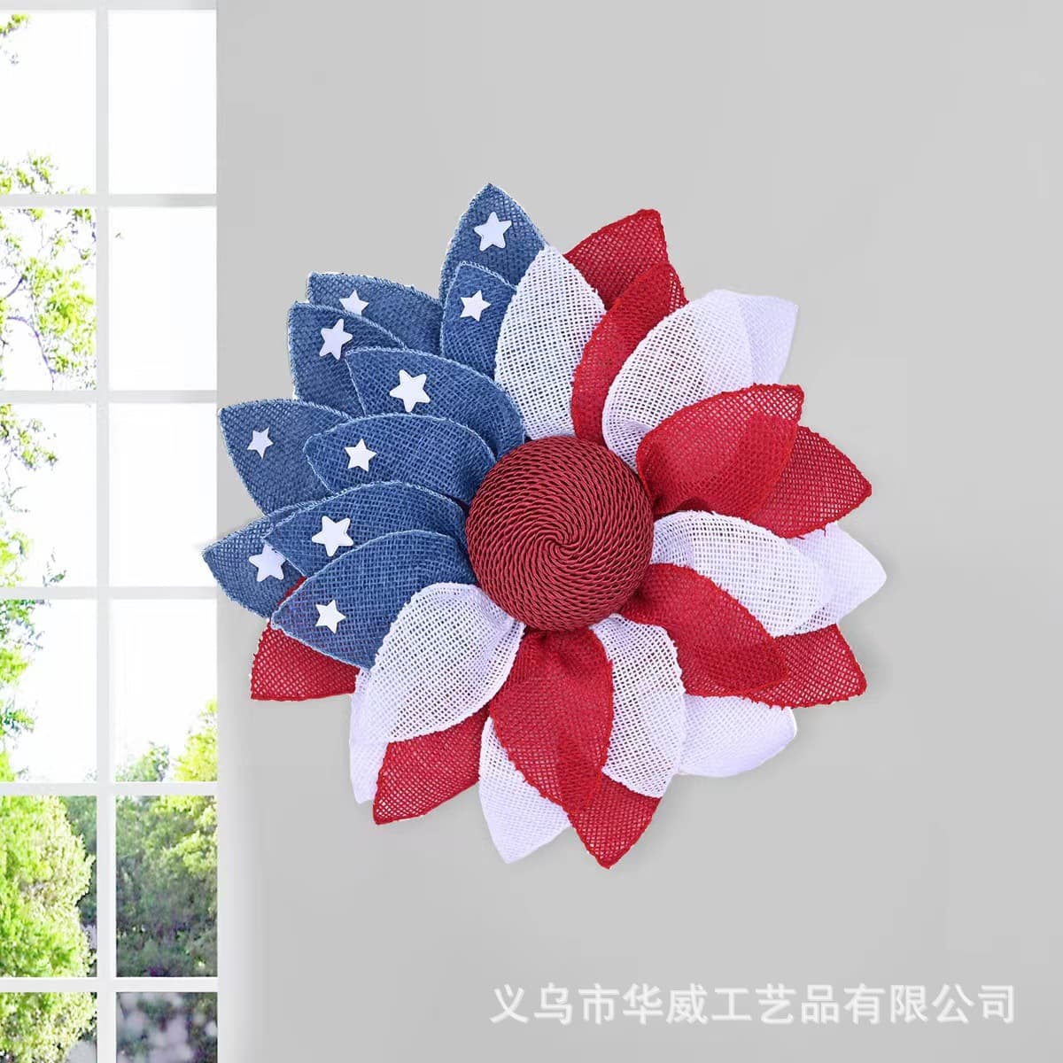 Cross-border USA Independence Day wreath decoration Independence Day family festive atmosphere door wall hanging props
