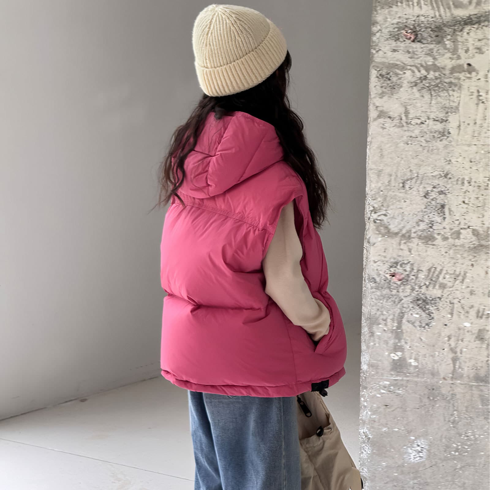 Children's Down Vest Korean Style 2025 New Style Boys/Girls Medium/Large Kids Thickened Hooded White Duck Down Sleeveless Jacket Trendy