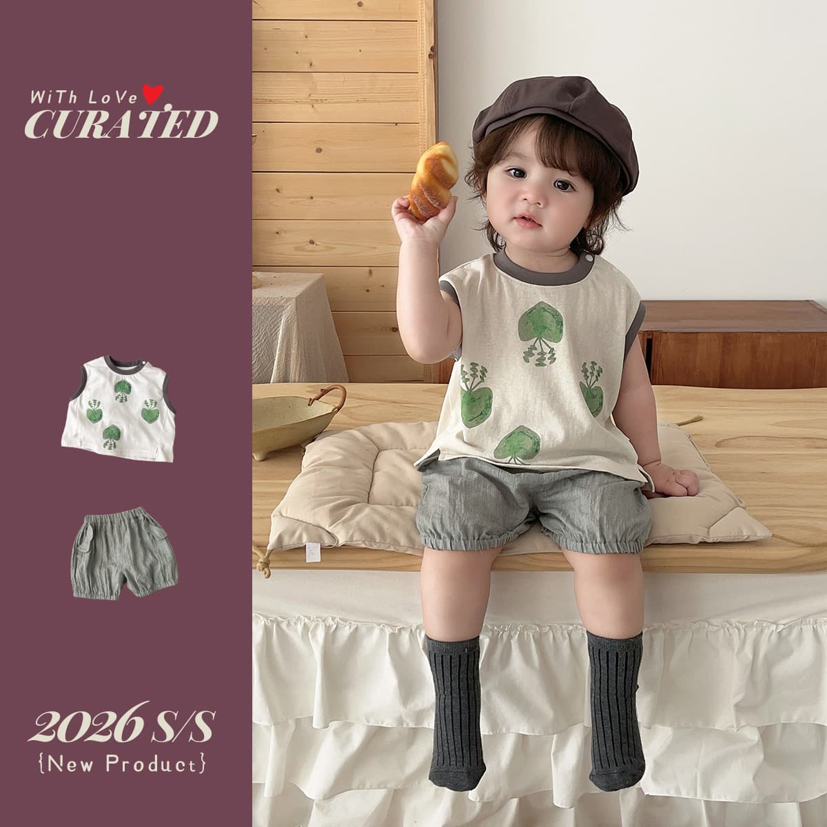 Boys T-shirt set baby boy short-sleeved summer thin simple Korean style little boy shorts top two-piece set