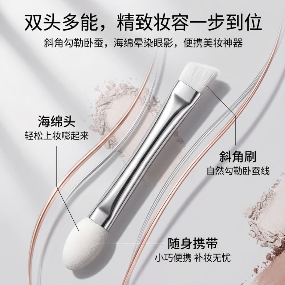 Angled Eyebrow Brush Dual-Ended Makeup Brush Eyeshadow Brush Sponge Brush Angled Eyebrow Brush Eyebrow Brush Eyeliner Brush Eyeshadow Stick