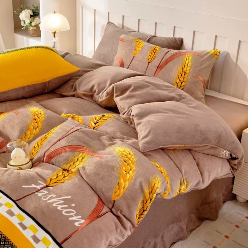 Autumn and winter maternal and infant category A milk velvet quilt cover single piece plus velvet thickening warm single and double quilt cover student dormitory