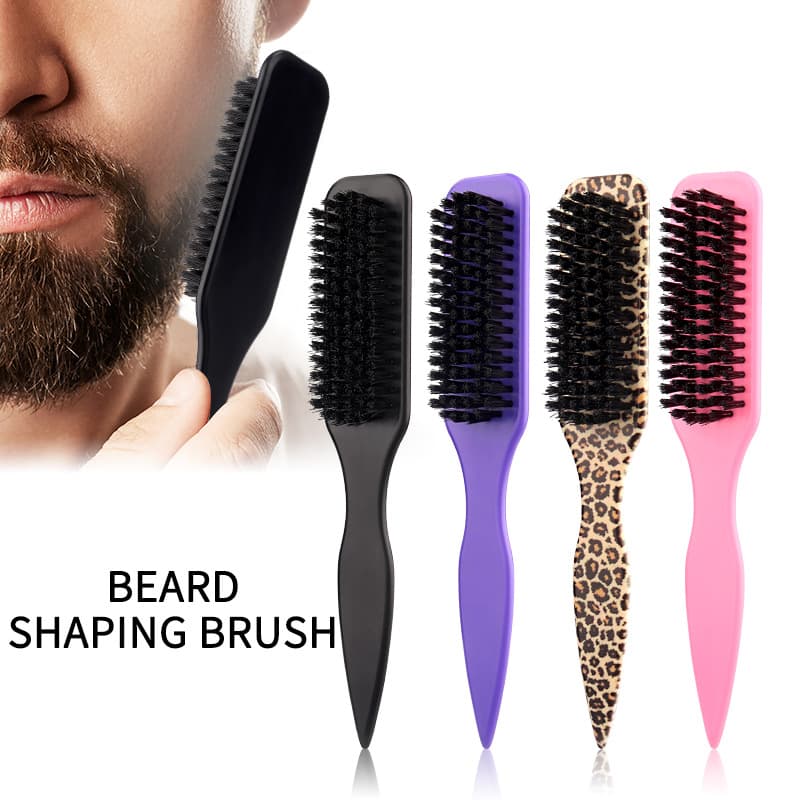 Hair Styling Tail Comb & Brush Set for Men, Leopard Print Tail Comb, Cleaning & Styling Brush for Barbershop, Flyaway Hair Comb