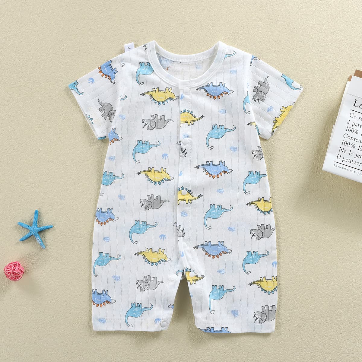2026ins Baby Clothes Bodysuit 0-1 Year Cotton Jacquard Romper Minimalist Stylish Jumpsuit Lightweight A-Class Summer
