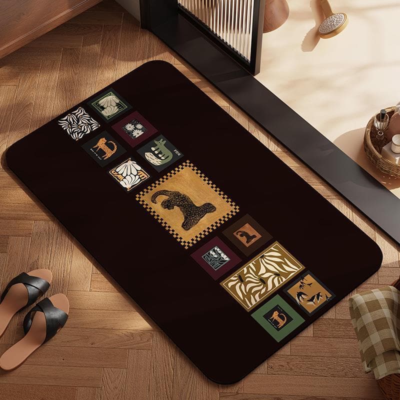 Mid-Century Modern Bathroom Anti-Slip Mat Diatom Mud Water-Absorbent Mat Bathroom Quick-Dry Mat Home Entrance Anti-Slip Foot Mat