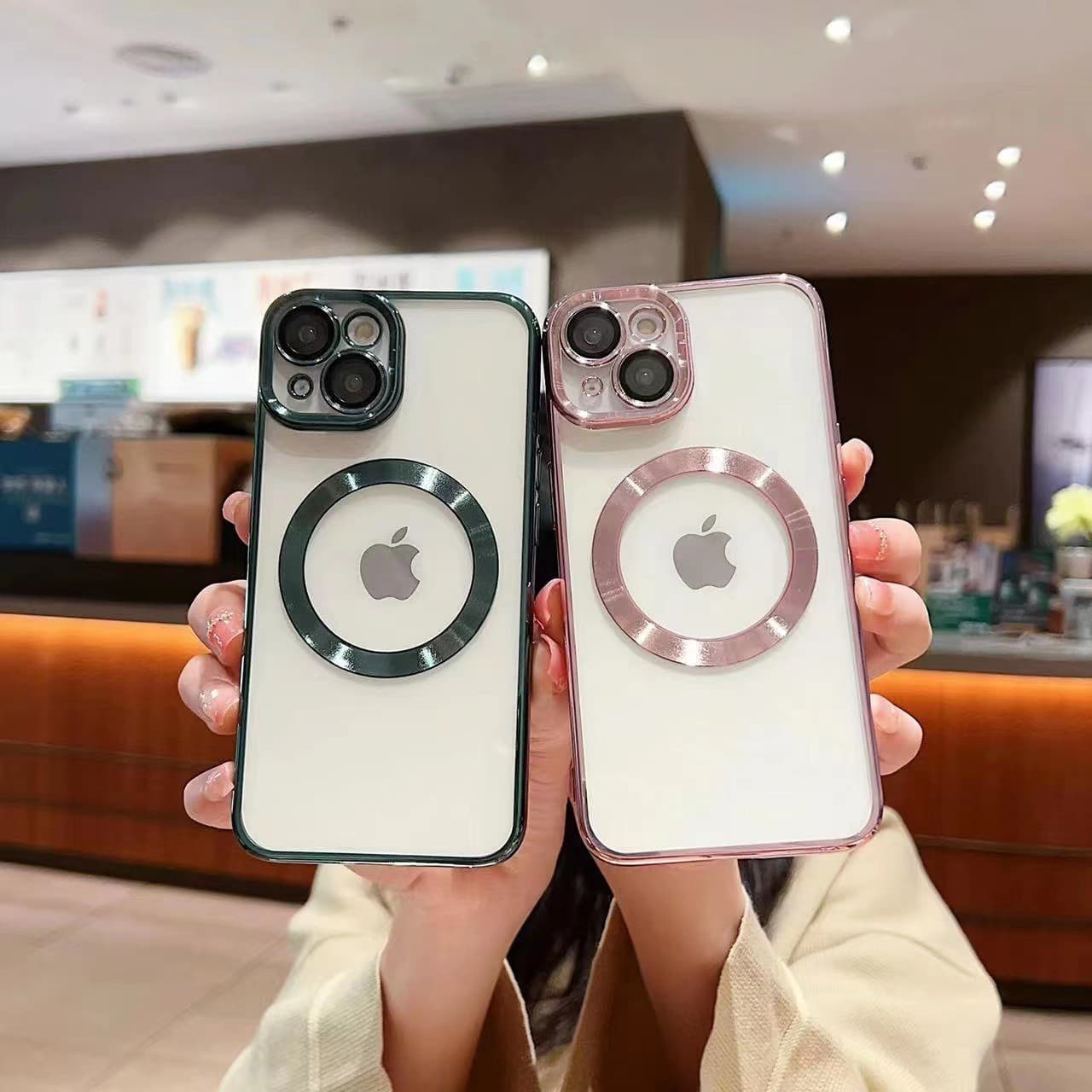 Electroplated Magnetic Case for Apple 17 PRO Protective Cover with Built-in Lens Film TPU Soft Case iPhone16 Phone Case