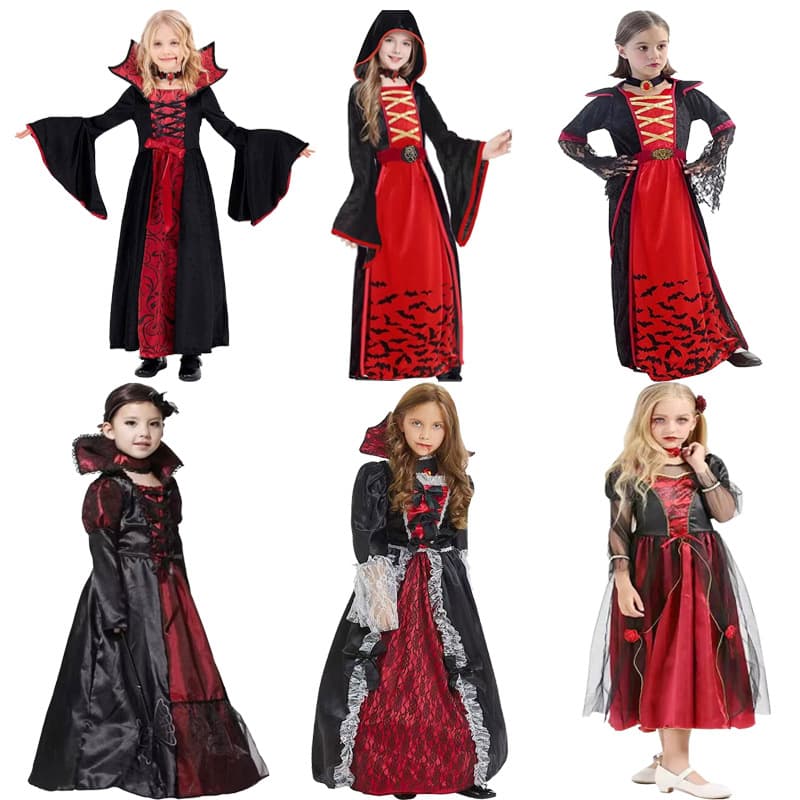 2025 New Vampire Cosplay Party Costume Halloween Witch Performance Costume Cross-Border Role-Playing Costume