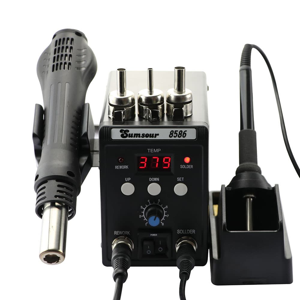 8586 Constant temperature anti-static two-in-one digital display hot air gun electric soldering iron soldering station
