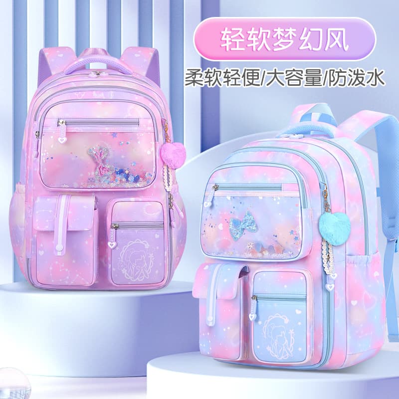 Cross-border primary school children's schoolbags 1-3-6th grade girls' schoolbags sweet and cute large capacity backpack wholesale