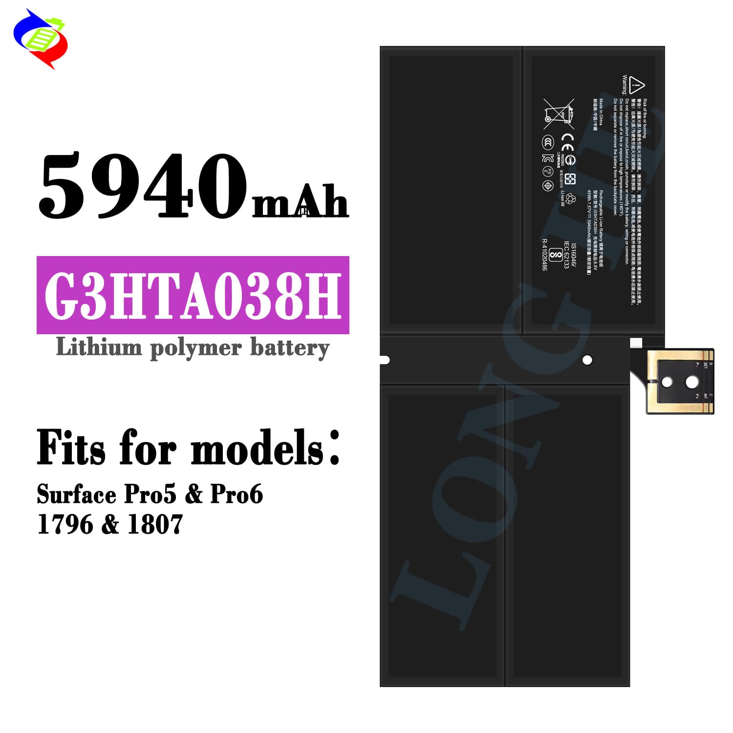 Suitable for Microsoft Surface Pro 5/Pro 6/1796/1807 laptop battery G3HTA038H wholesale