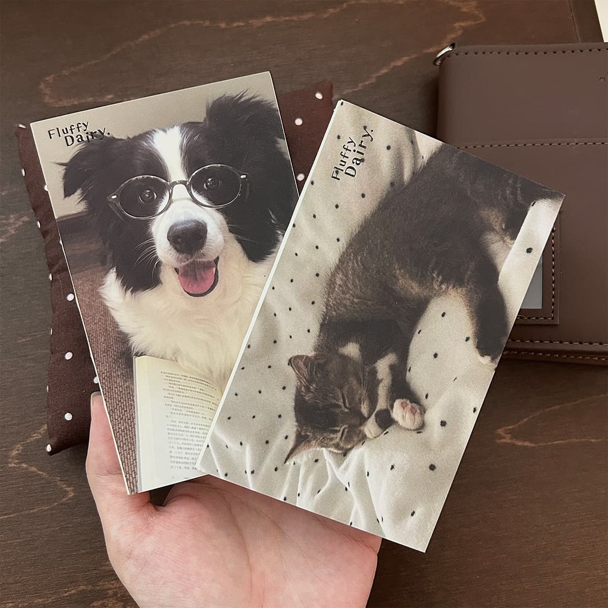 Pocket Cat and Dog Ledger A7 Portable Loose-leaf Notepad Fluffy Waka Waka Christmas Ledger