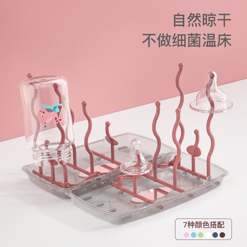 Dustproof Bottle Drying Rack with Lid, Multifunctional Foldable Drip Tray, Nipple Filter Rack, Storage Box, Travel Edition