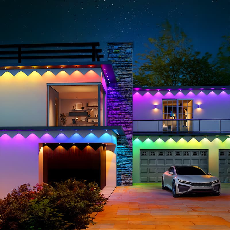 Outdoor Eaves Light DIY Cross-border LED Waterproof RGB Color-changing APP Control Light Digital Tube Outdoor Light Strip