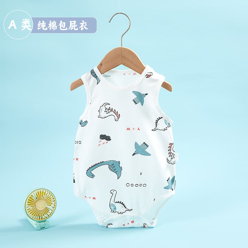 Baby Sleeveless Bodysuit Newborn Cotton Summer Thin Triangle Romper Unisex Baby Crawling Suit Onesie
