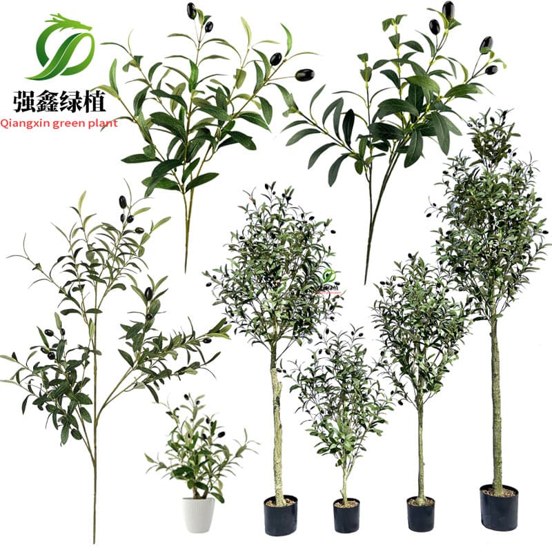 Cross-border foreign trade disassembly and assembly of simulated olive tree potted plants, artificial olive leaf bonsai, home decoration, green plants and large tree ornaments