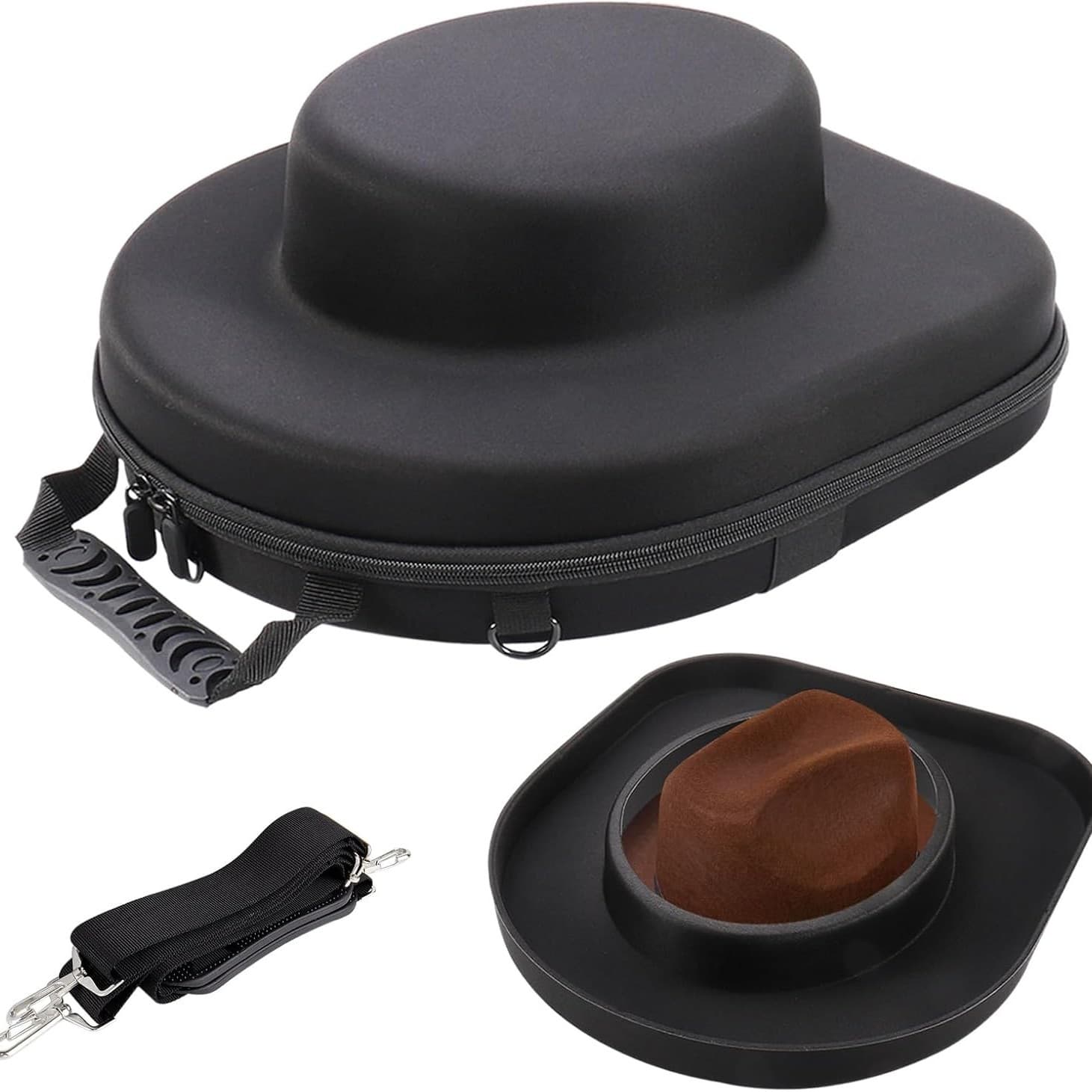 Portable Outdoor Waterproof Eva Hardshell Hat Storage Bag For Baseball Caps Sun Hats Durable Denim Material