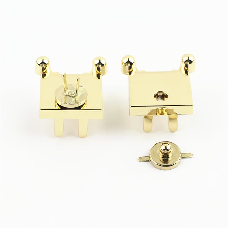 New Luggage Hardware Accessories Thickened Lock Clasp Bag Twist Press Lock Leather Bag Handbag Light Gold Lock Buckle Insert Lock