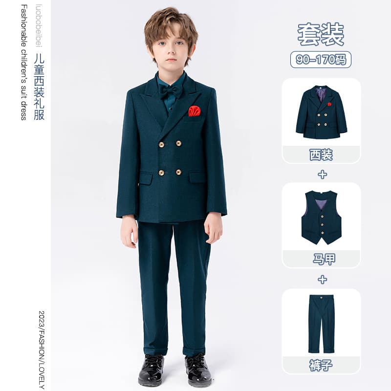 Children's suit spring and autumn boys British dress gentleman boy host performance suit wedding flower girl suit