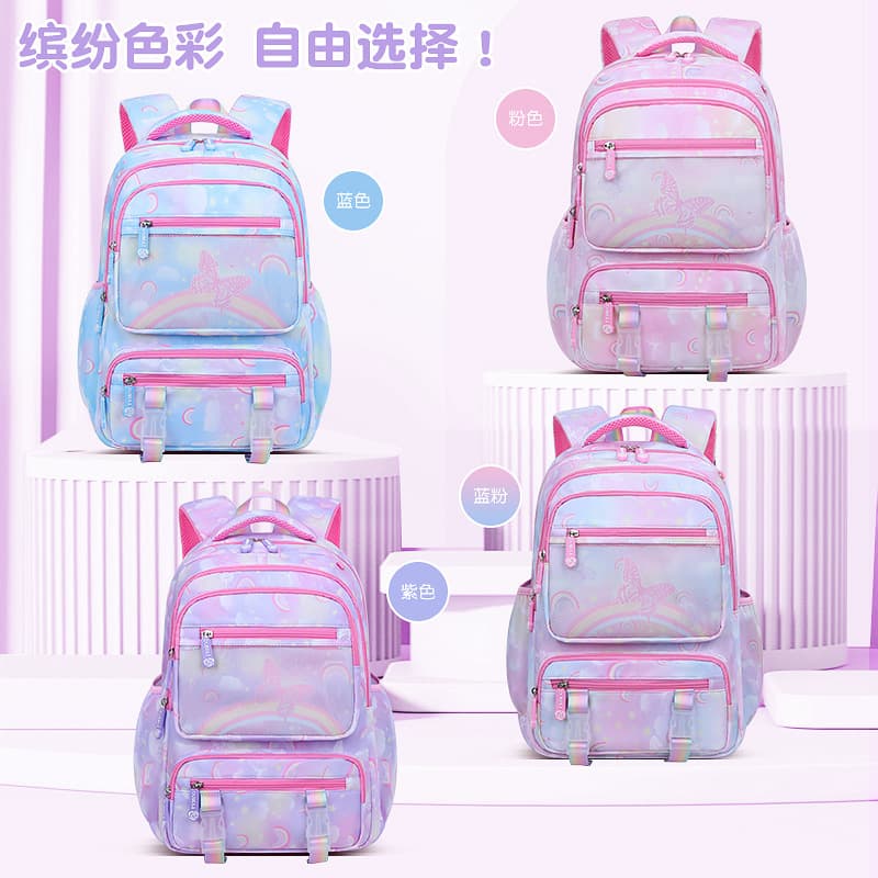 Cross-border popular schoolbags for primary school girls grade 1-3-6 to reduce the burden of children waterproof spine backpack wholesale 5