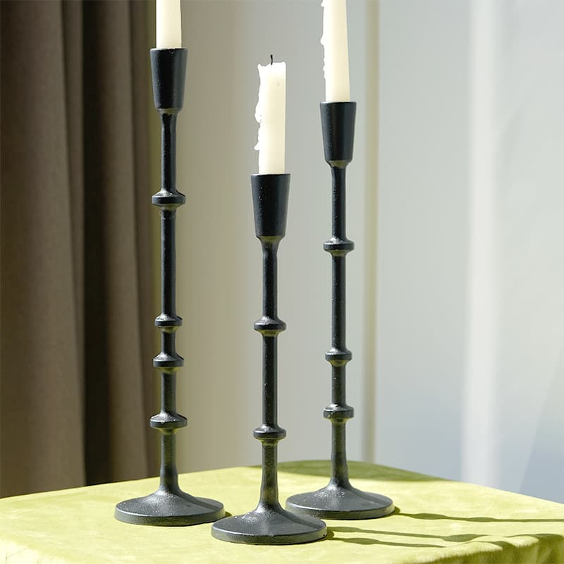 Amazon American-style Cast Iron Candle Holder Wedding Home Decoration Vintage Photography Prop Matte Black Candle Holder