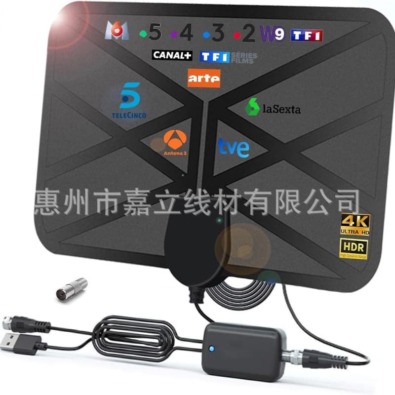 4K 1080P high-gain HDTV digital TV antenna, active indoor television antenna