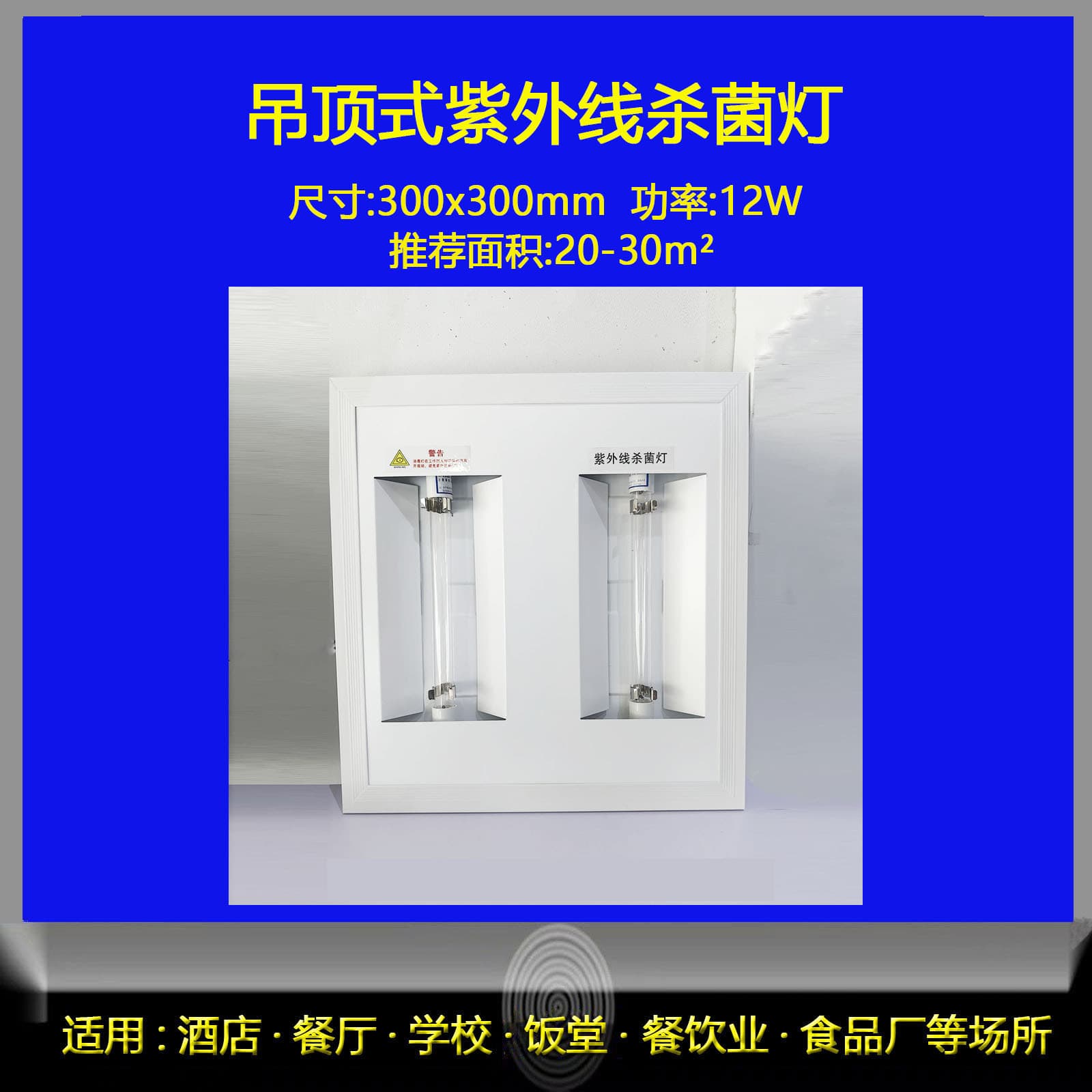 Recessed Ceiling-Mounted Ultraviolet Germicidal Lamp Hotel Restaurant School Hospital Ceiling Mount Germicidal Disinfection Lamp