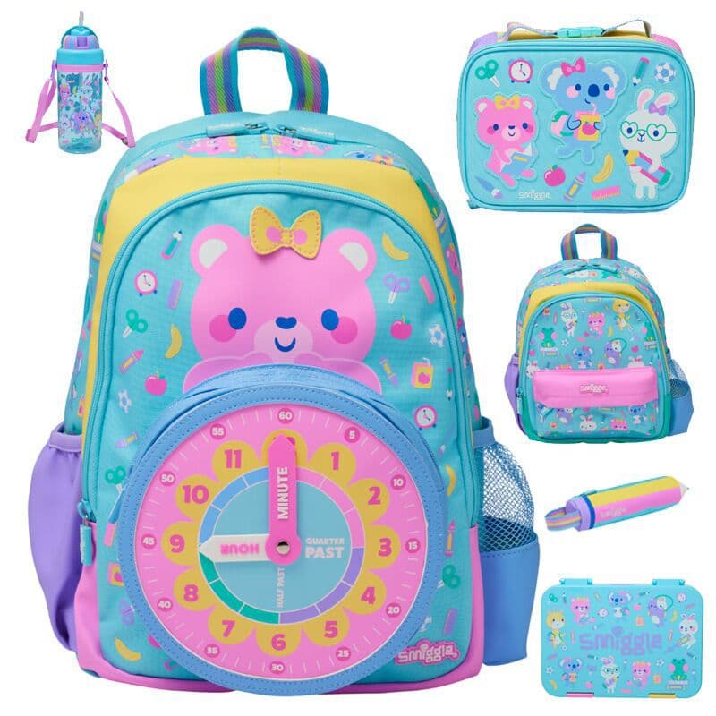 Australian Smiggle Medium Backpack Shaped School Bag for Grades 1-2, Ultra-Light Weight-Reducing Dual-Shoulder Backpack New