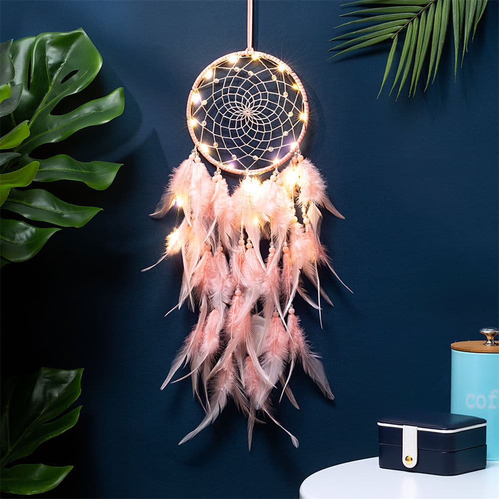 Indian Dream Catcher Wind Chimes Bedroom Hanging Ornament Creative Birthday Gift Ancient Filter Dream Net Handmade Feathers Iron Ring