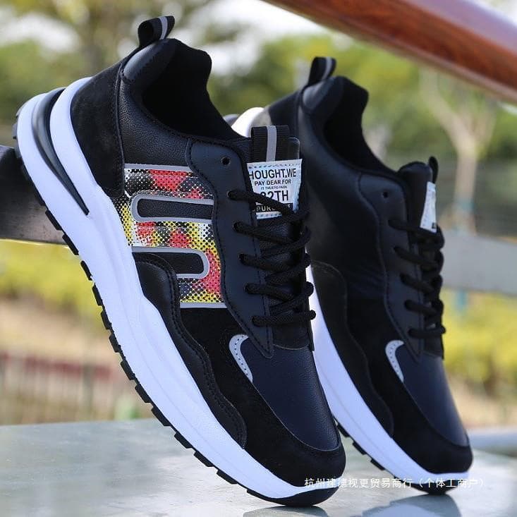 Men's 2024 New Autumn Winter Leather Waterproof Casual Sports Shoes Non-Slip Running Dad Shoes