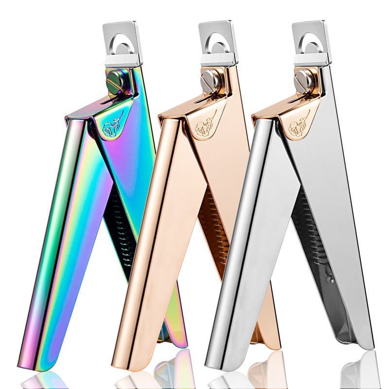 Nail Art Straight Cut Scissors Titanium French U-Shape False Nail Cutter Stainless Steel Nail Clipper Nail Extension Cutter