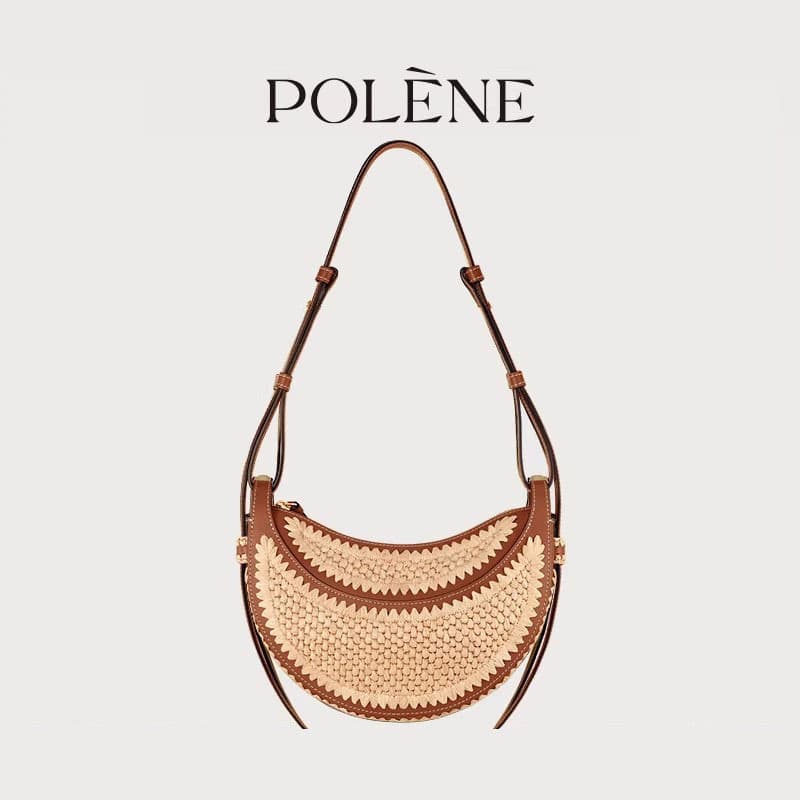 Foreign trade cross-border 2026 new style Polene Polingen hand-woven crossbody bag casual simple beach straw bag