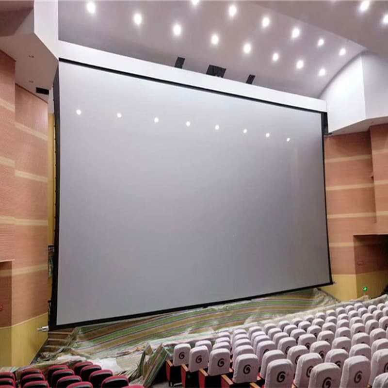 3D cinema screen with metallic acoustic transparency, seamless splicing, ultra-wide span, electric screen.