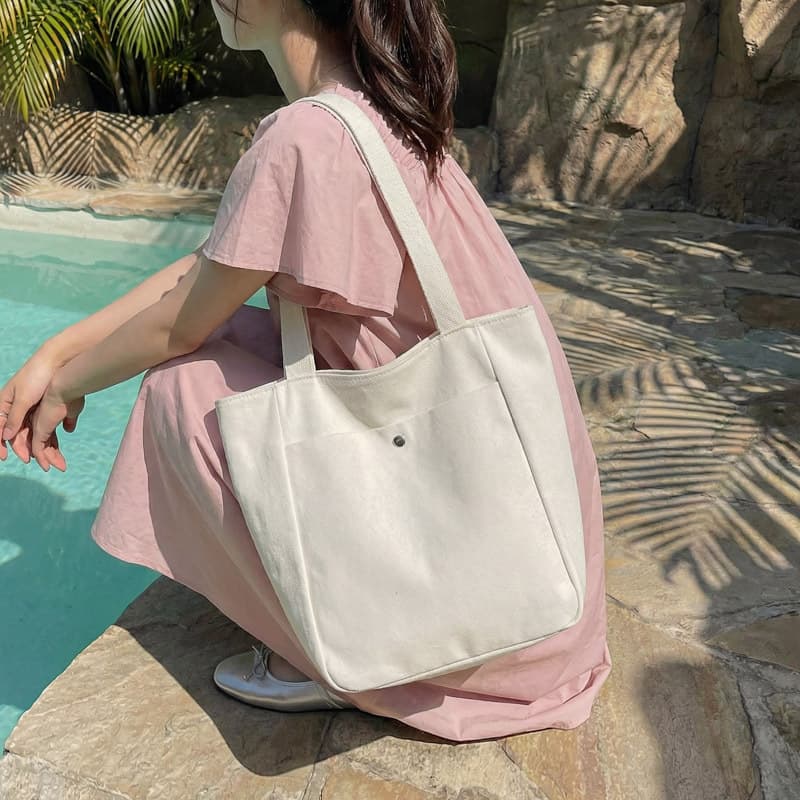 Canvas Bag Women's Shoulder Bag Student Tote Bag Fashion Simple Solid Color Bag Wholesale Women's Bag
