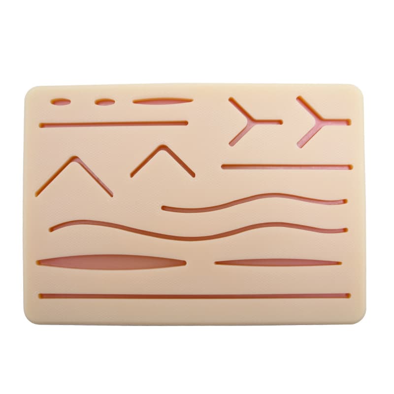 Multi-Wound Silicone Skin Elastic Medical Student Suturing Training, Simulated Skin Suturing Surface with Mesh