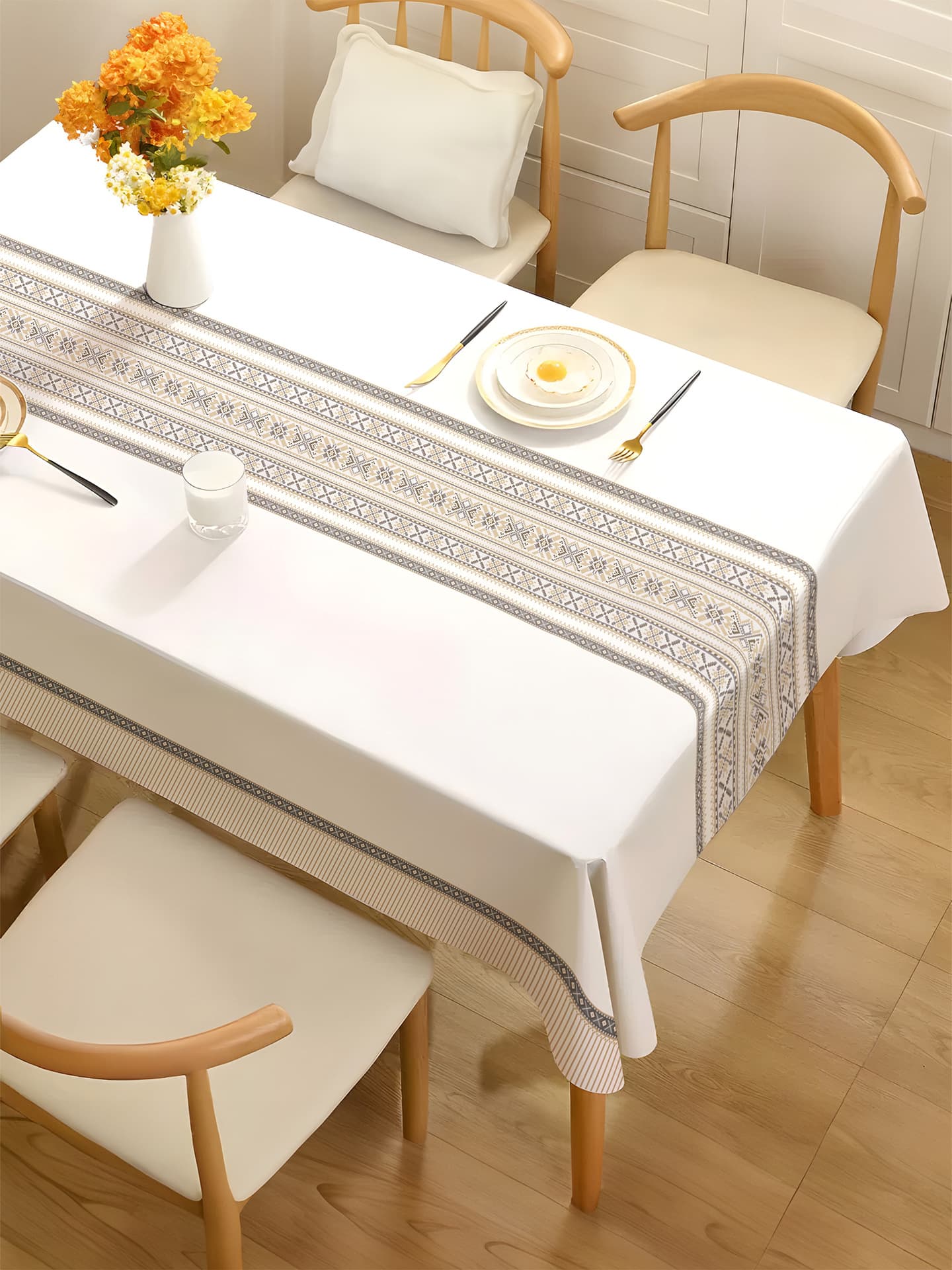 Tablecloth 2024 New Style, Heat-Resistant, Wrinkle-Free, Table Mat, Rectangular, Home Use, Heat-Insulating, Tea Table Cloth