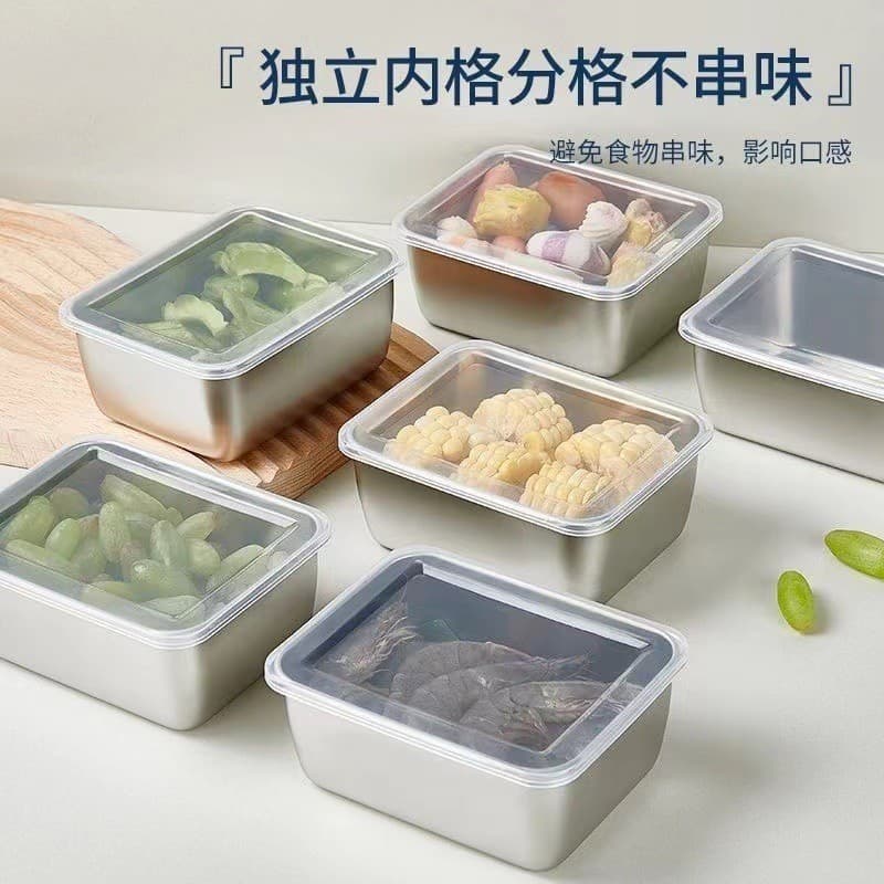 Manufacturer wholesale stainless steel fresh-keeping box microwave-safe square lunch box thermal container for students/office workers/cafeteria