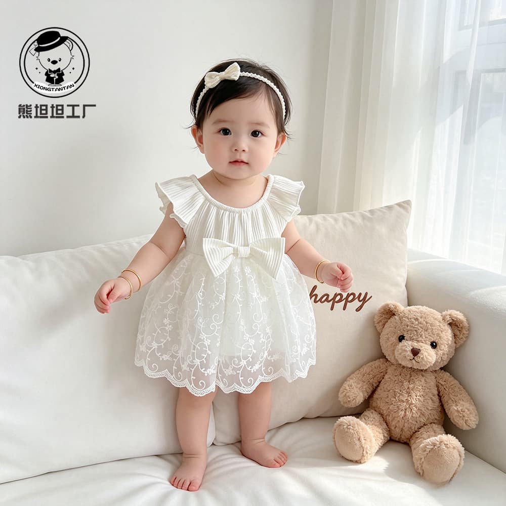 Baby Girl Summer Princess Dress, Newborn Dress, Toddler Tulle Skirt, 1-Year-Old Baby Girl Summer Outfit