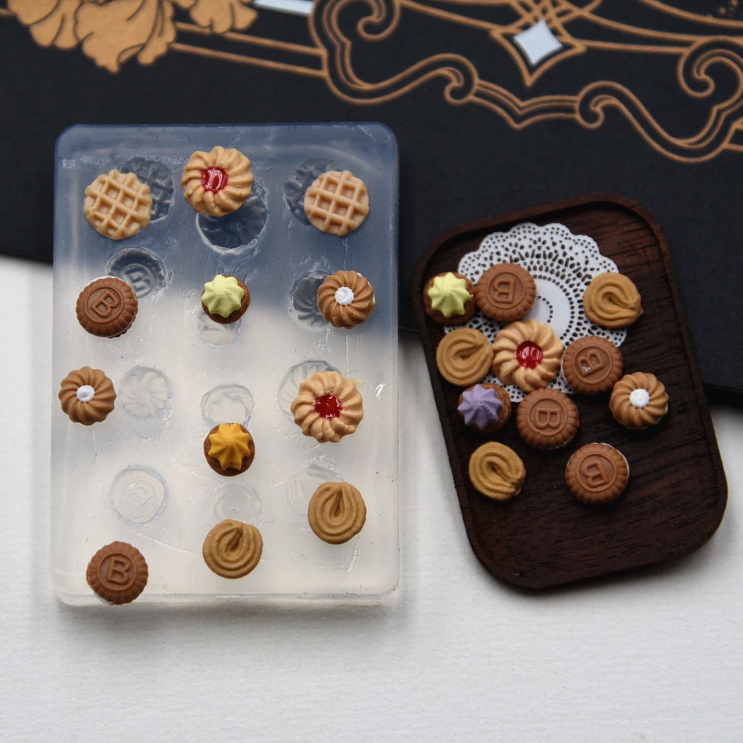 Ultra-Light Clay Miniature Food Play Bread Dessert Cookie Silicone Mold DIY Handmade Cake Silicone Mold
