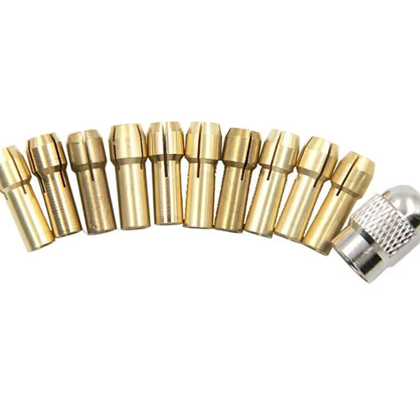 Electric Grinder Chuck Set 0.5-3.2 Brass Chuck Copper Core Nut Small Electric Grinder Woodworking Chuck