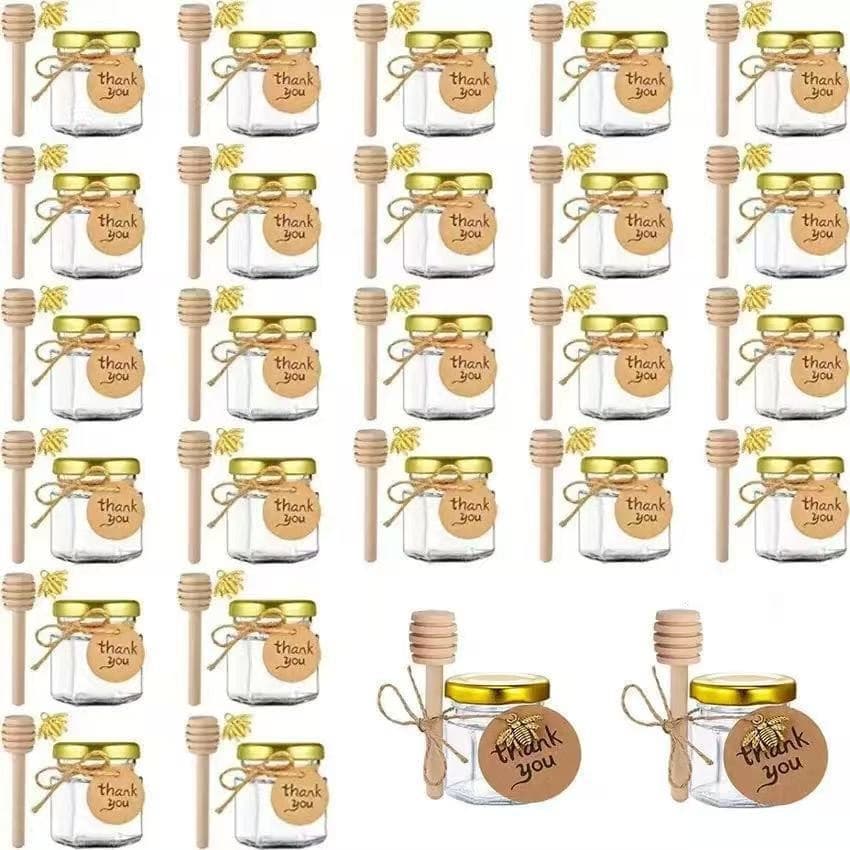 Amazon Cross-border 45ml Hexagonal Honey Bottle Wedding Favor Small Capacity Jam Dispensing Bottle Sealed Jar Wholesale