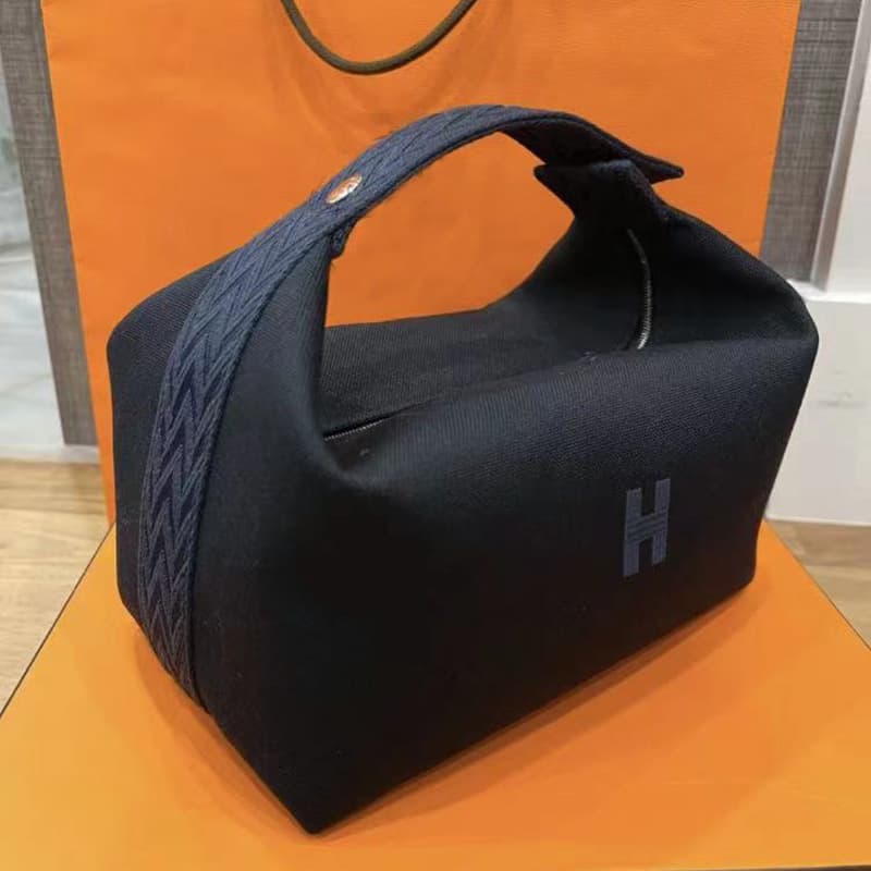 H-Style Lunch Box Bag 2025 New Women's Casual Shoulder Handbag Canvas Toiletry Large Capacity Bento Tote