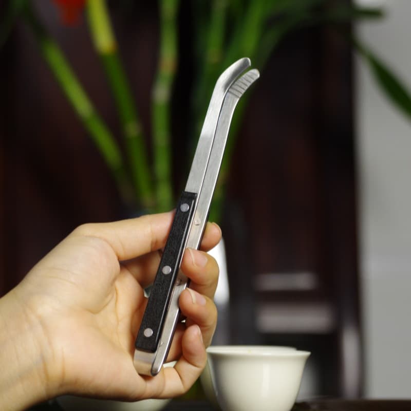 Stainless steel tea tongs/tweezers, tea tongs for brewing tea, teacups, and washing cups; non-slip, suitable for drinking tea and gongfu tea sets; customizable.