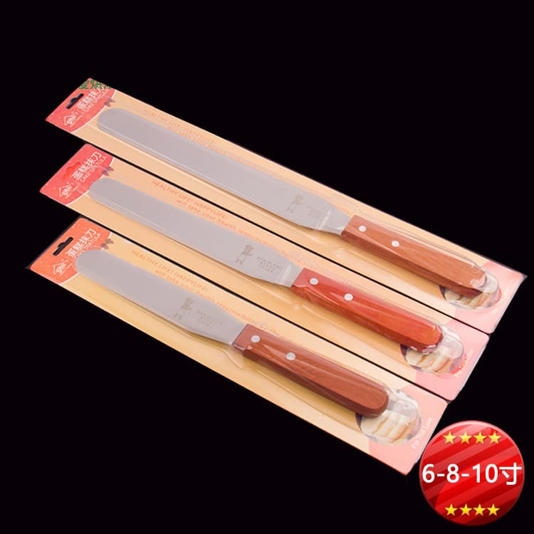 Wooden Handle 6~10 inch Cream Straight Spatula Stainless Steel Spreader Scraper Cheese Spreader Aimmy House Baking Tools