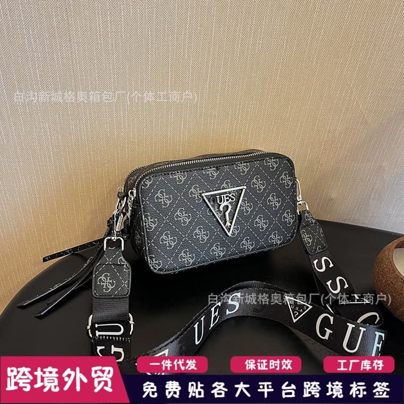 Trendy Fashion Versatile Single Shoulder Camera Bag Cross-Border New Light Luxury Double Zipper Wide Strap Bag Crossbody Bag for Women