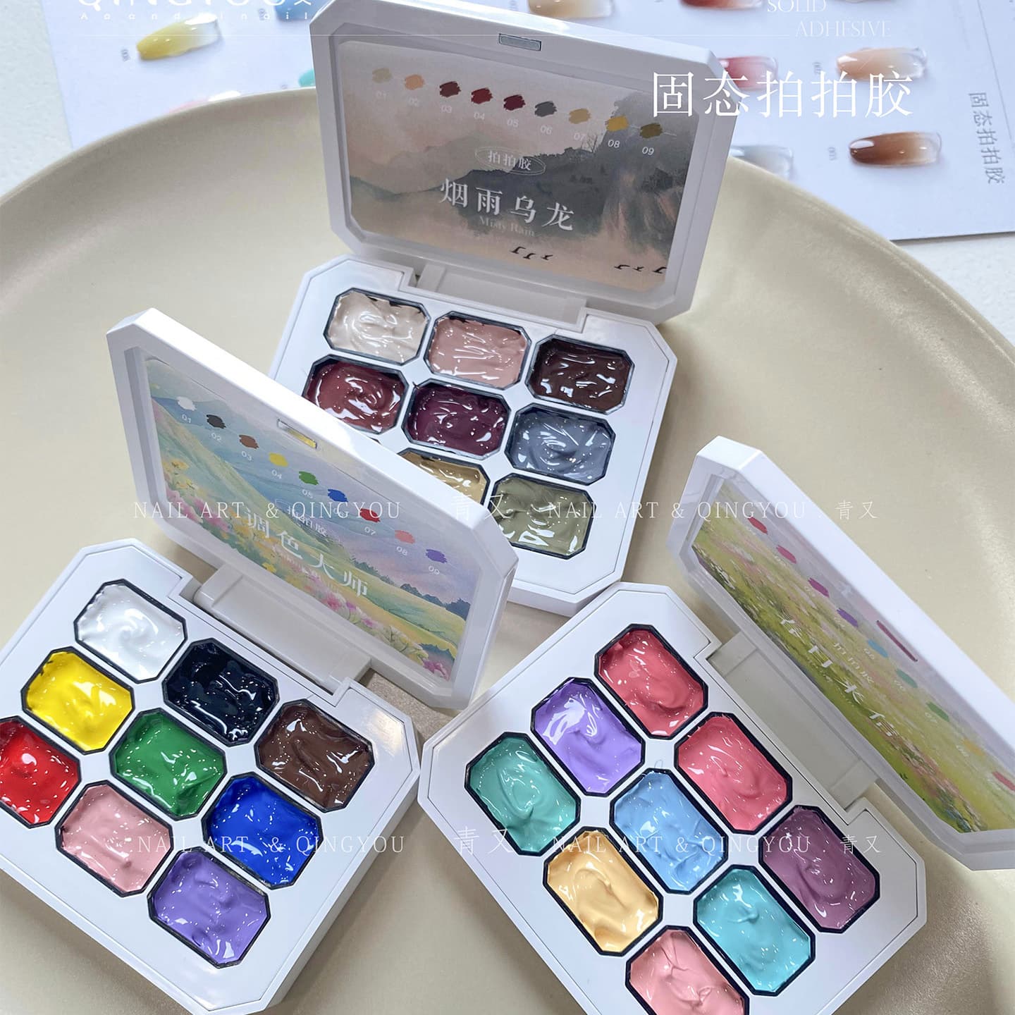 Manicure Jiugongge Spring Oil Painting Glue Three-dimensional Relief Painting Glue No-wash New Texture Highly Saturated Thick Nail Polish