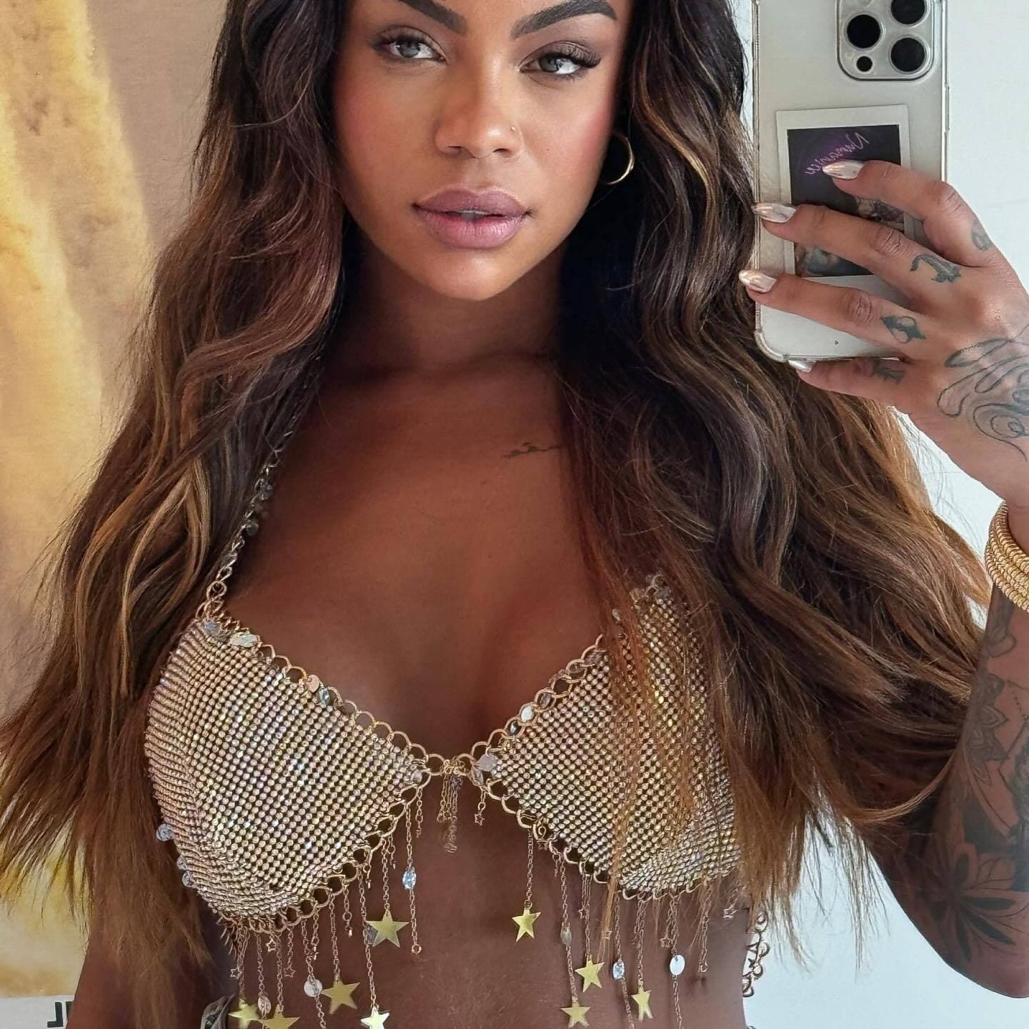 9506 Europe and America Cross-border New Rhinestone Halter Fringe Star Body Chain Vest Sexy Top for Hot Girl Style