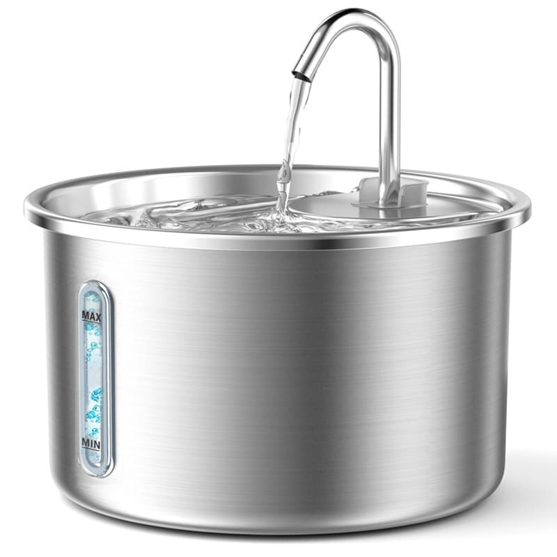 New Stainless Steel Pet Water Fountain Cat Fountain Automatic Water Dispenser Smart Pet Waterer Manufacturer