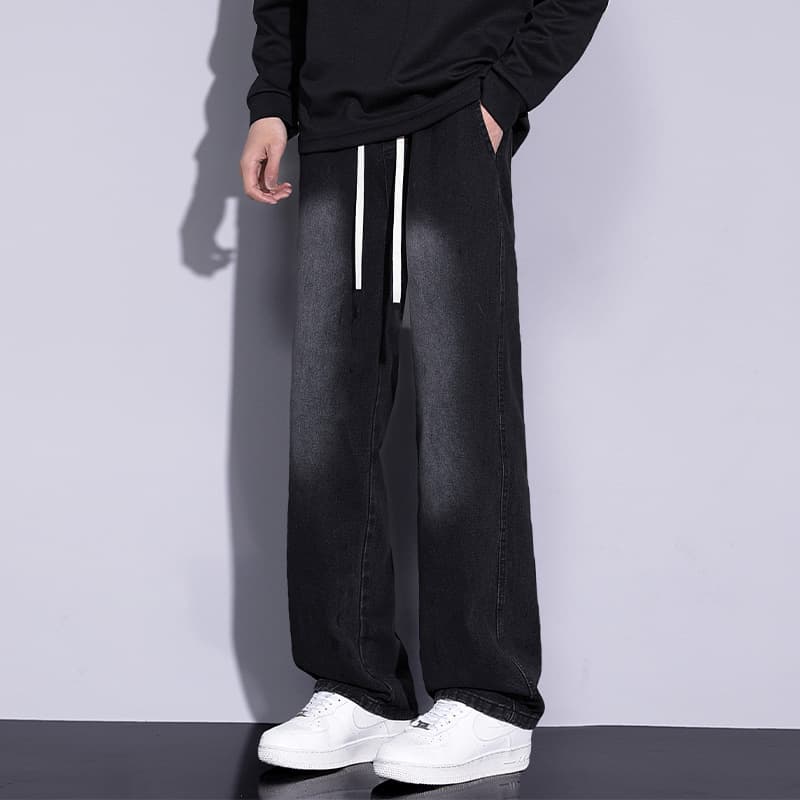 Jeans men's spring black American men's pants regular men's pants boys loose casual straight pants trousers