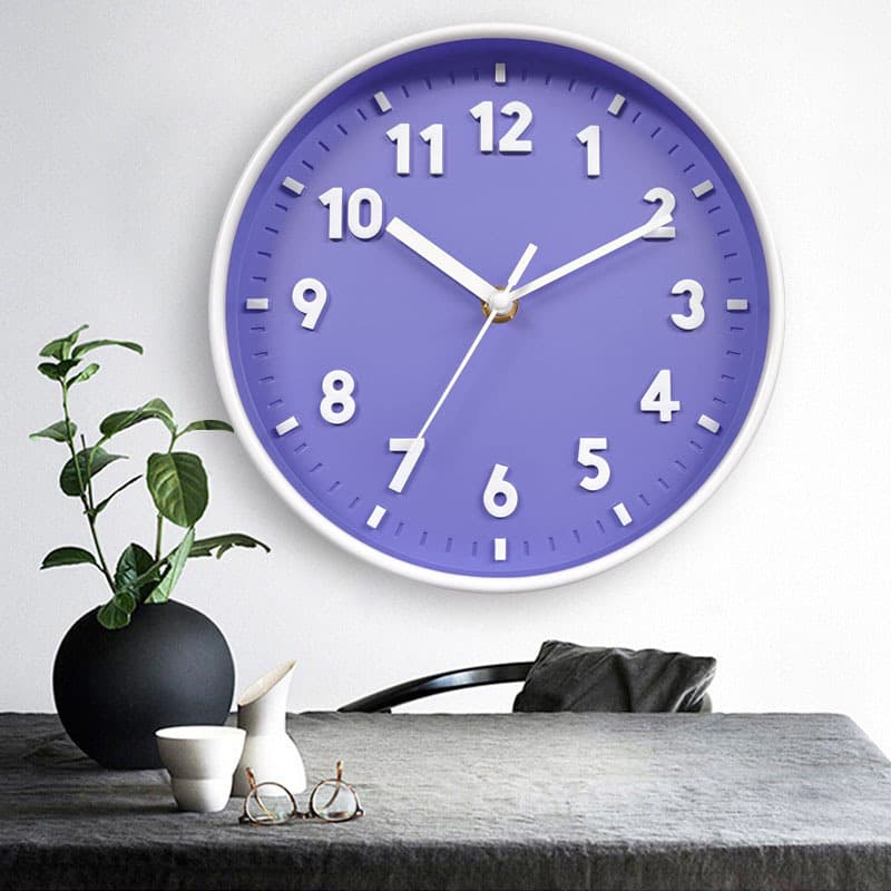 8-Inch Silent Creative Quartz Clock 20cm Colorful Kids Room Wall Clock, Minimalist Home Living Room Entryway Decorative Clock