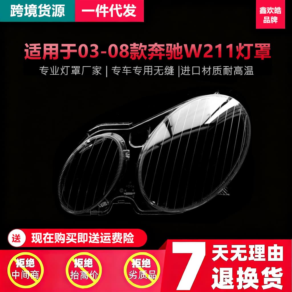 Clear Headlight Lens Cover for Mercedes-Benz W211 2003-2008 E240 E200 E350 E280 E300